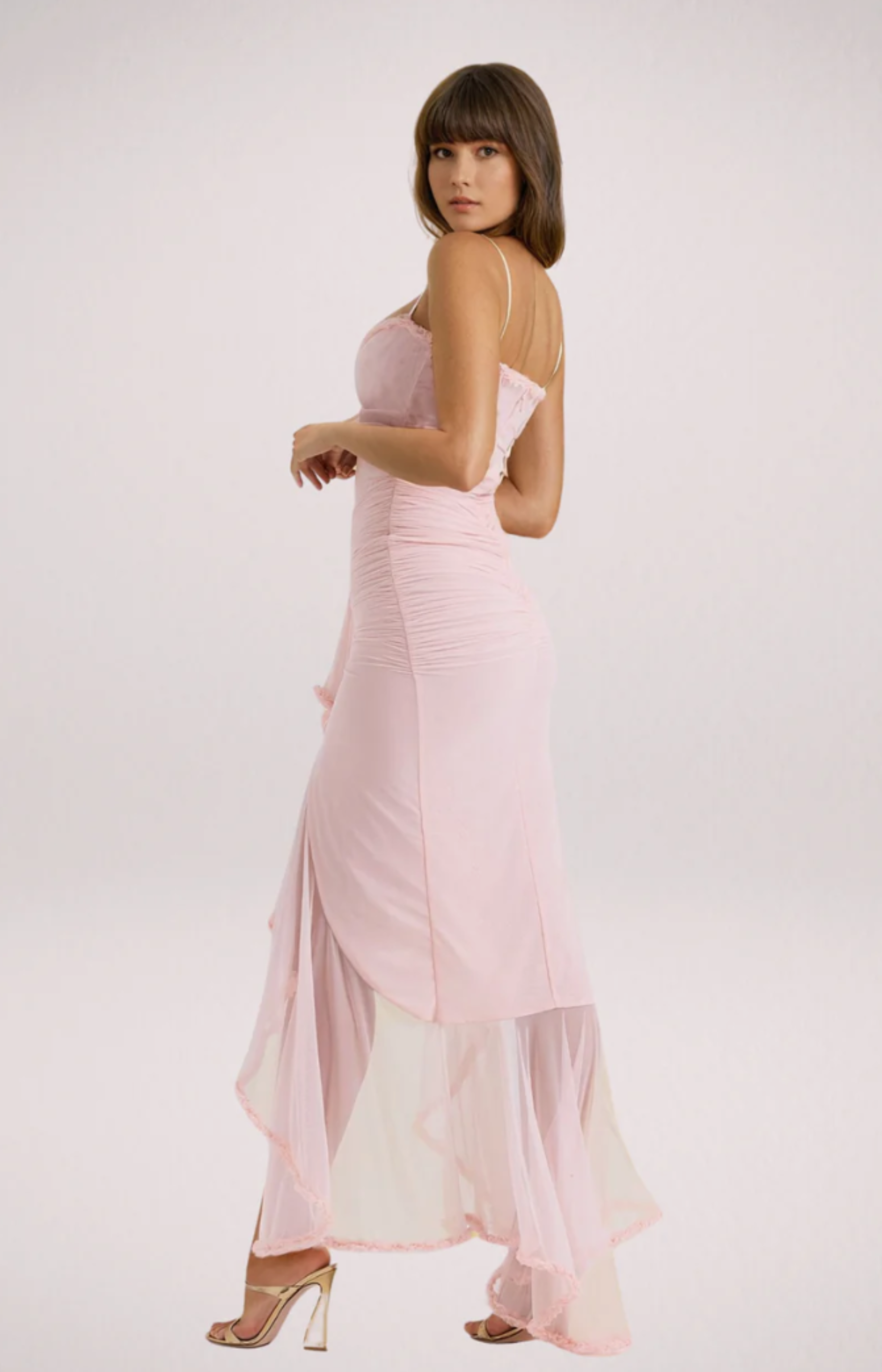 "Caroline" Maxikleid mit Volants