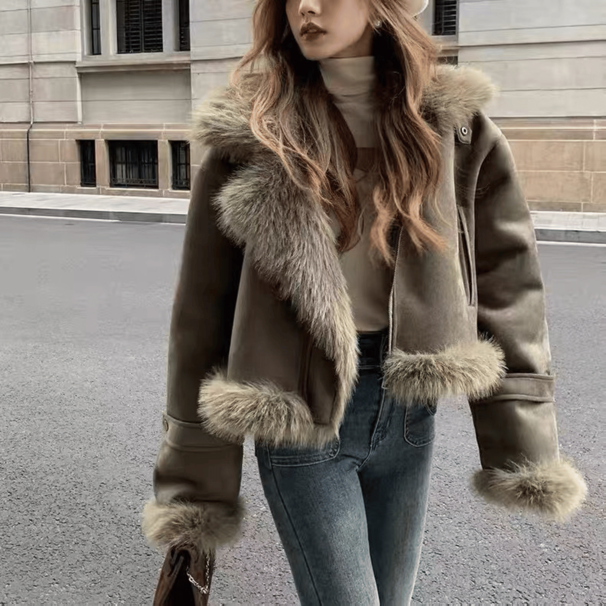 "Zoe" Jacke mit Fell